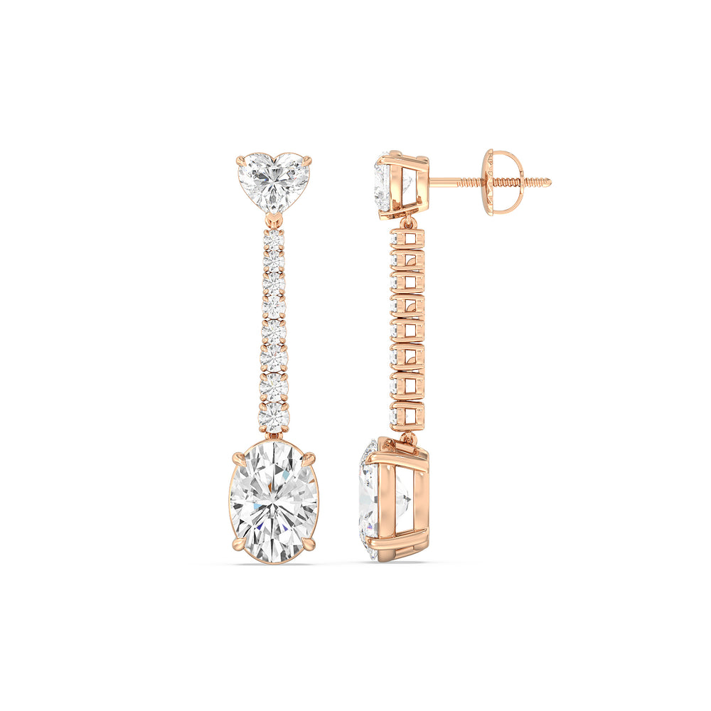 The Sisley Reserve Earrings with 18KT Rose Gold / Lab / 1/10 Cut Diamond in 14KT Rose Gold / Lab / 1/10 view 2
