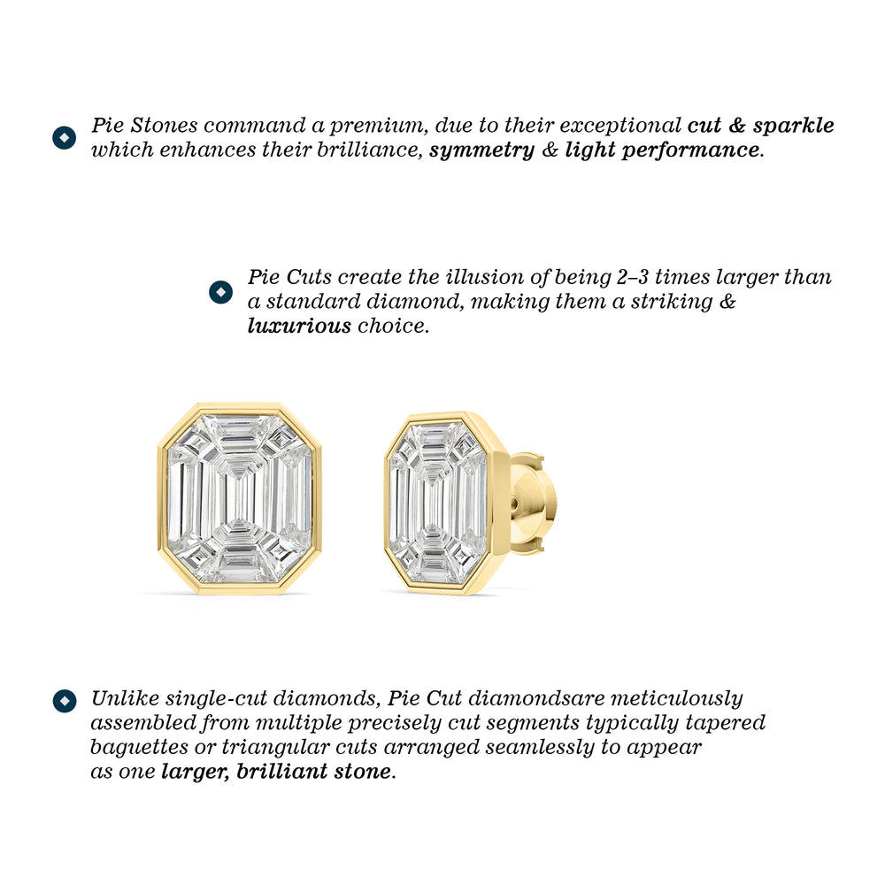 Octavia Composite Diamond Stud Earrings with 18KT Rose Gold / Lab / 4 3/4 Cut Diamond in 14KT Rose Gold / Lab / 4 3/4 view 6
