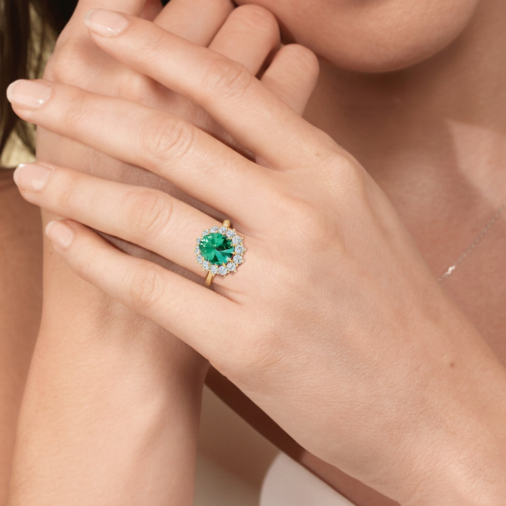 The Spencer Ring with Created Emerald Cut Diamond in 14KT Rose Gold view 5
