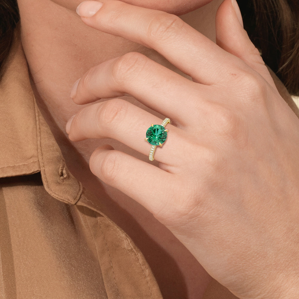 The Mariner Ring with Created Emerald Cut Diamond in 14KT Platinum view 5
