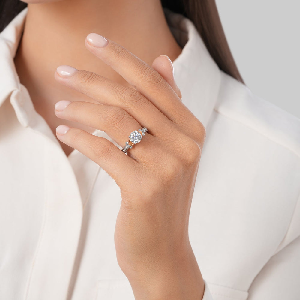 Model Wearing Enchanted Star Lab Grown Diamond 14K Gold Ariel Mermaid Engagement Ring view