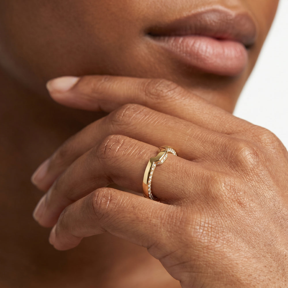 The W Legend Diamond Wedding Band with Platinum Cut Diamond in 14KT Platinum view 3
