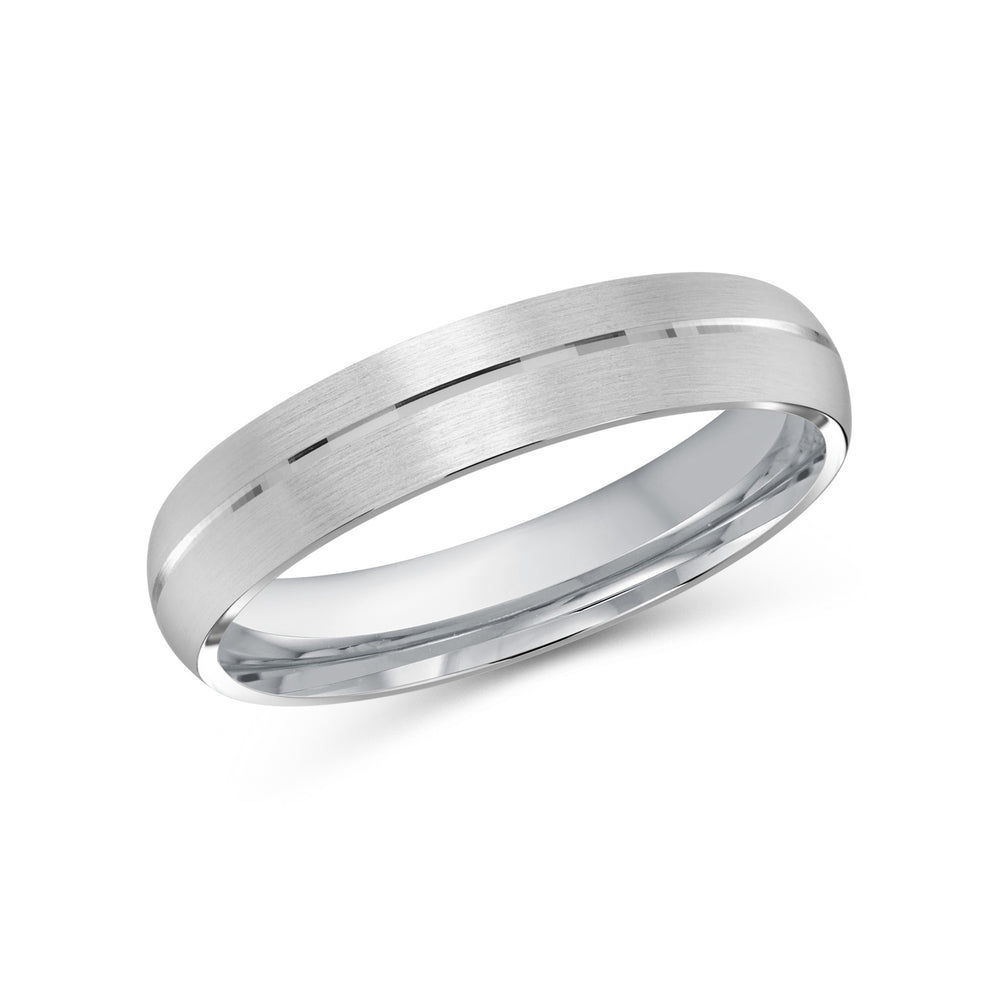 Horizon Low Dome Men's Band with Platinum / 4 Cut Diamond in 14KT Platinum / 4 view 1
