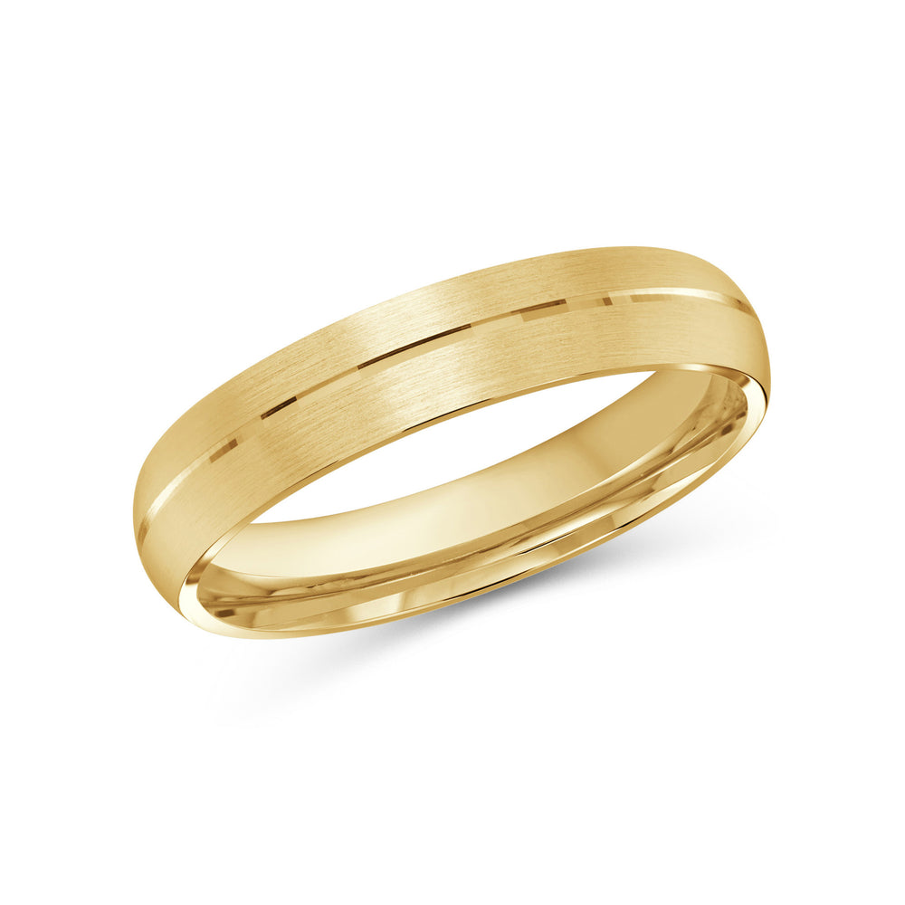 Horizon Low Dome Men's Band with 18KT Yellow Gold / 4 Cut Diamond in 14KT Yellow Gold / 4 view 1
