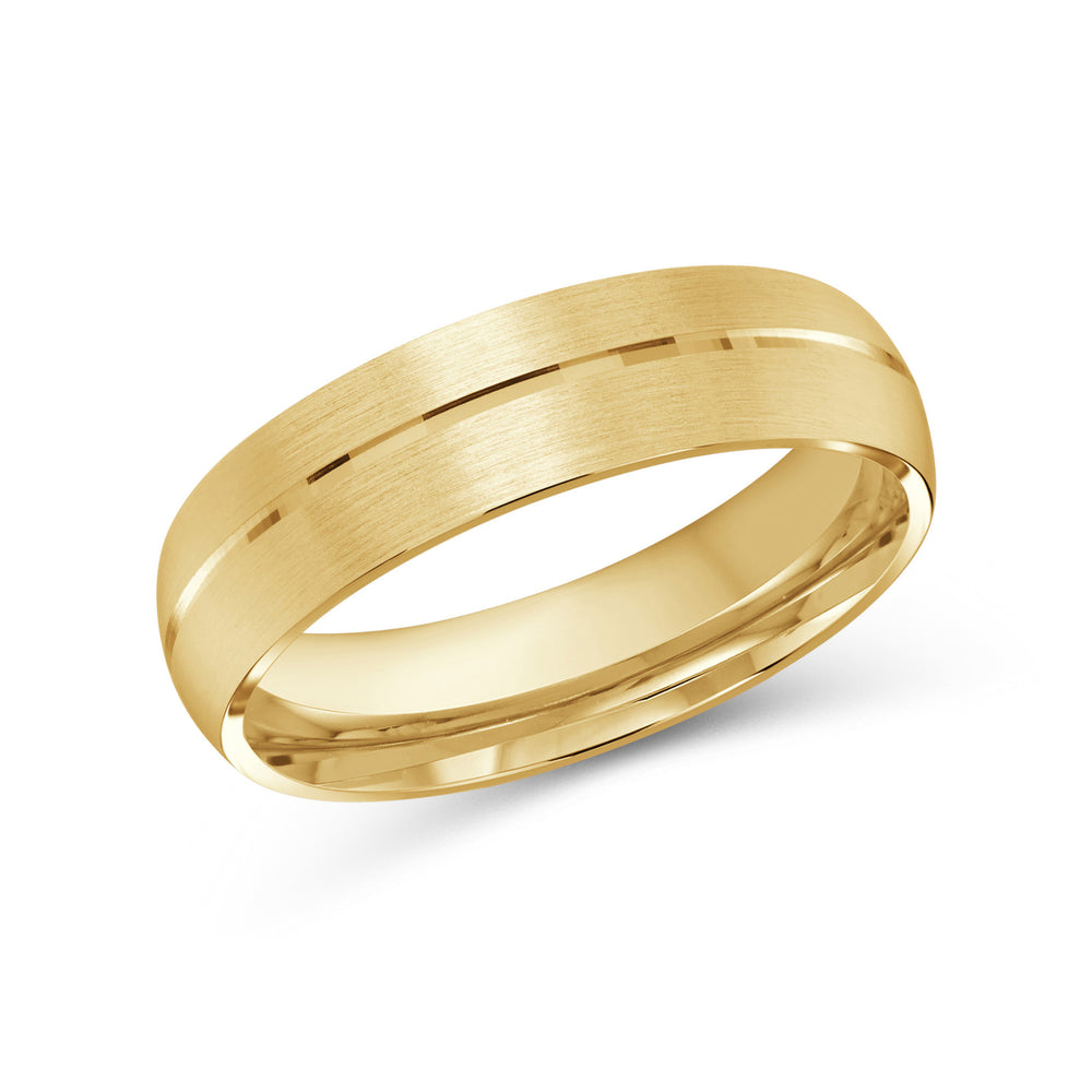 Horizon Low Dome Men's Band with 18KT Yellow Gold / 6 Cut Diamond in 14KT Yellow Gold / 6 view 1
