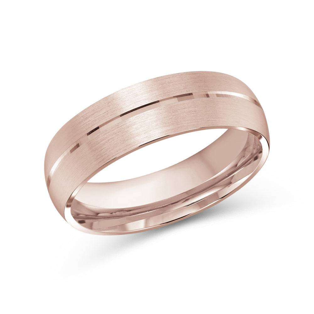 Horizon Low Dome Men's Band with 18KT Rose Gold / 7 Cut Diamond in 14KT Rose Gold / 7 view 1
