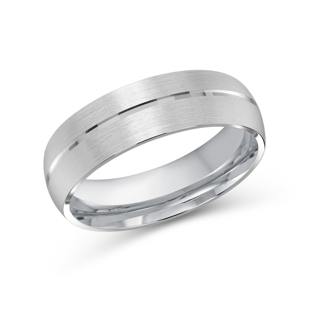 Horizon Low Dome Men's Band with Platinum / 7 Cut Diamond in 14KT Platinum / 7 view 1
