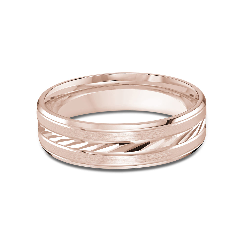Spiral Horizon Men's Band with 18KT Rose Gold / 6 Cut Diamond in 14KT Rose Gold / 6 view 1
