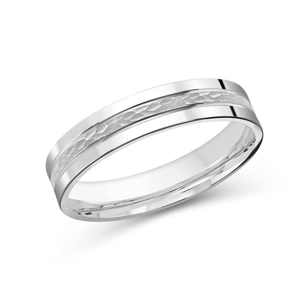 Hammered Horizon Men's Band with Platinum / 4 Cut Diamond in 14KT Platinum / 4 view 1
