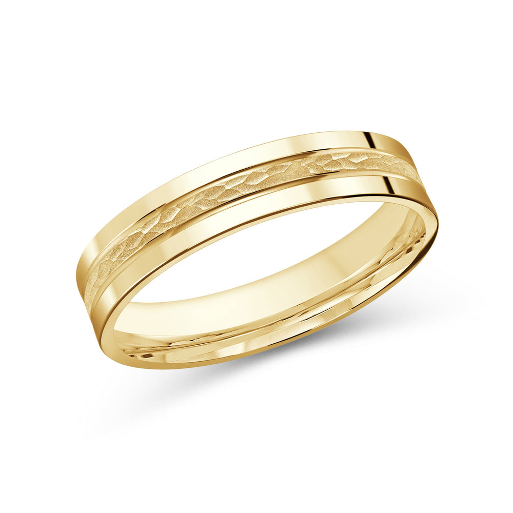 Hammered Horizon Men's Band with 18KT Yellow Gold / 4 Cut Diamond in 14KT Yellow Gold / 4 view 1
