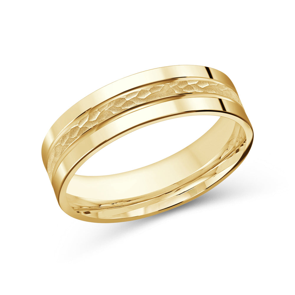 Hammered Horizon Men's Band with 18KT Yellow Gold / 6 Cut Diamond in 14KT Yellow Gold / 6 view 1
