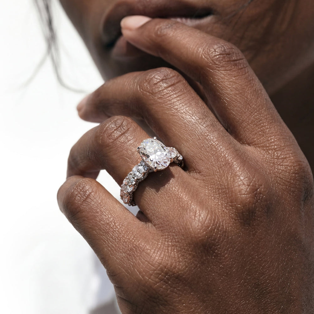 The Fulton Ring with Round Cut Diamond in 14KT Platinum view 3
