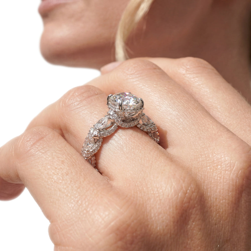 The Fulton Ring with Emerald Cut Diamond in 14KT Platinum view 5

