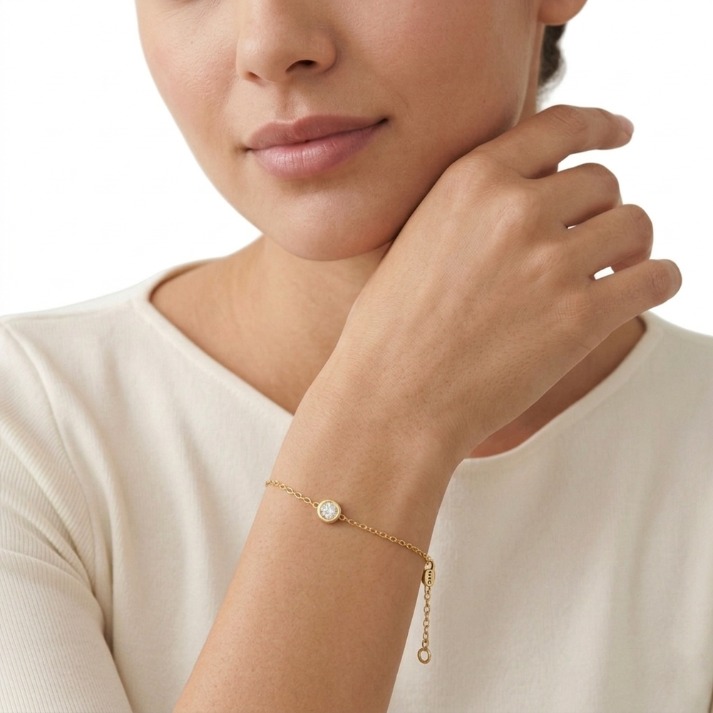 Model Wearing The Jane Bezel Bracelet view