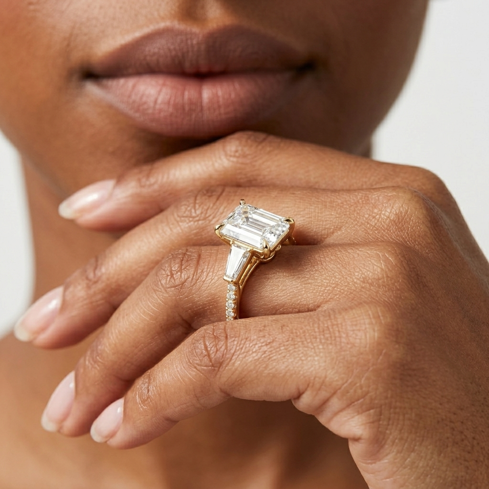 The W Horizon Engagement Ring with Oval Cut Diamond in 14KT Rose Gold view 4
