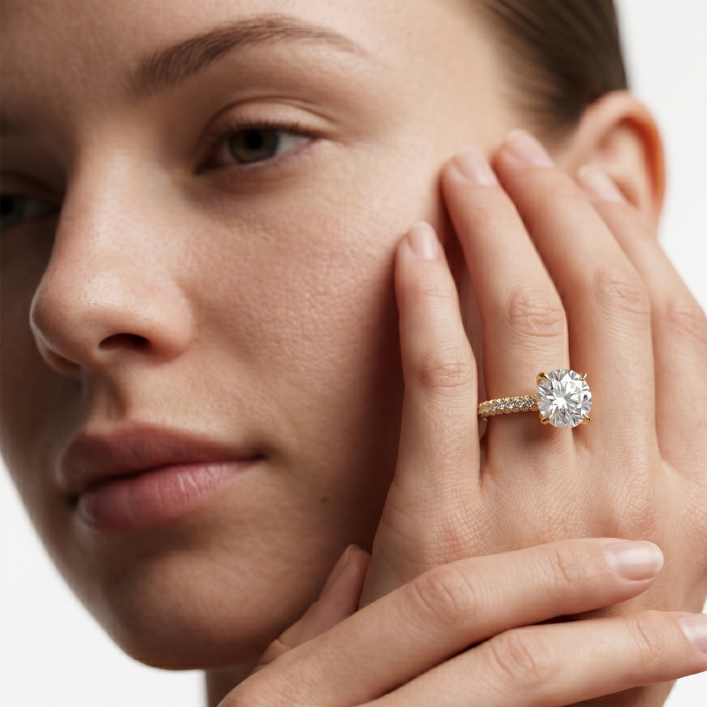 The W Radiance Engagement Ring with Radiant Cut Diamond in 14KT Platinum view 4
