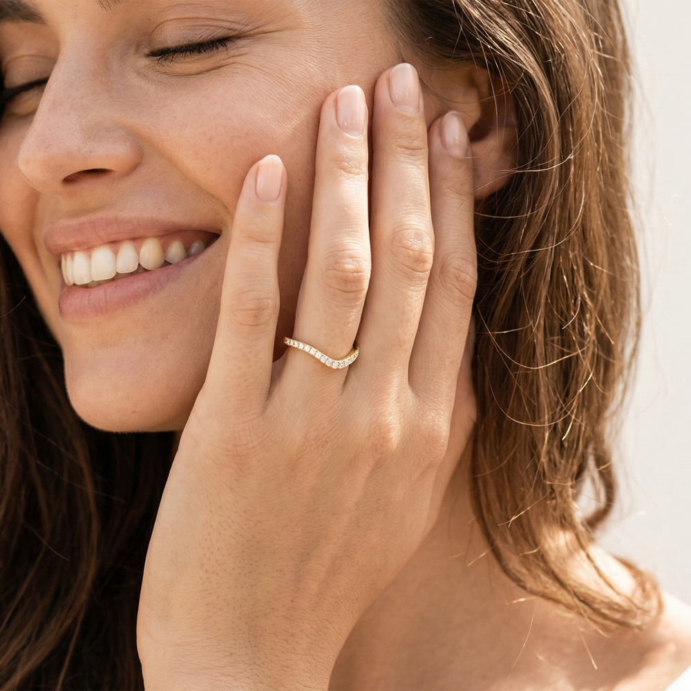 Model Wearing The Leni Pavé Ring view