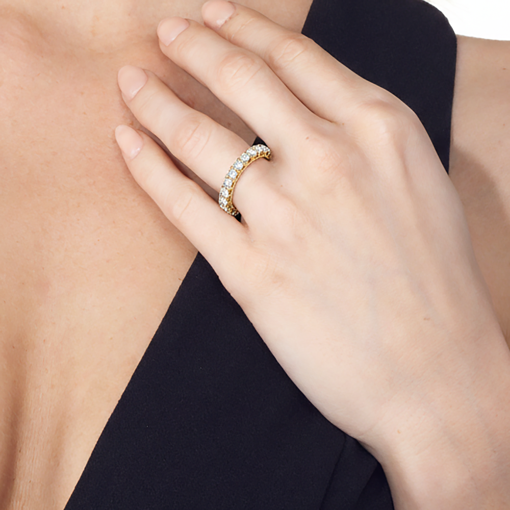 Axis Diamond Eternity Ring (E+ VS+) with 18KT Rose Gold / Lab / 3 Cut Diamond in 14KT Rose Gold / Lab / 3 view 3
