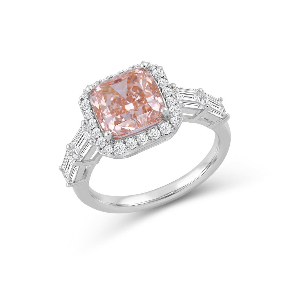 Lab Cut The Prince Ring with Lab Grown Diamond in 14KT White Gold view 3

