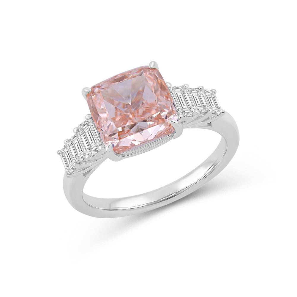 Lab Cut The Crosby Ring with Lab Grown Diamond in 14KT White Gold view 3
