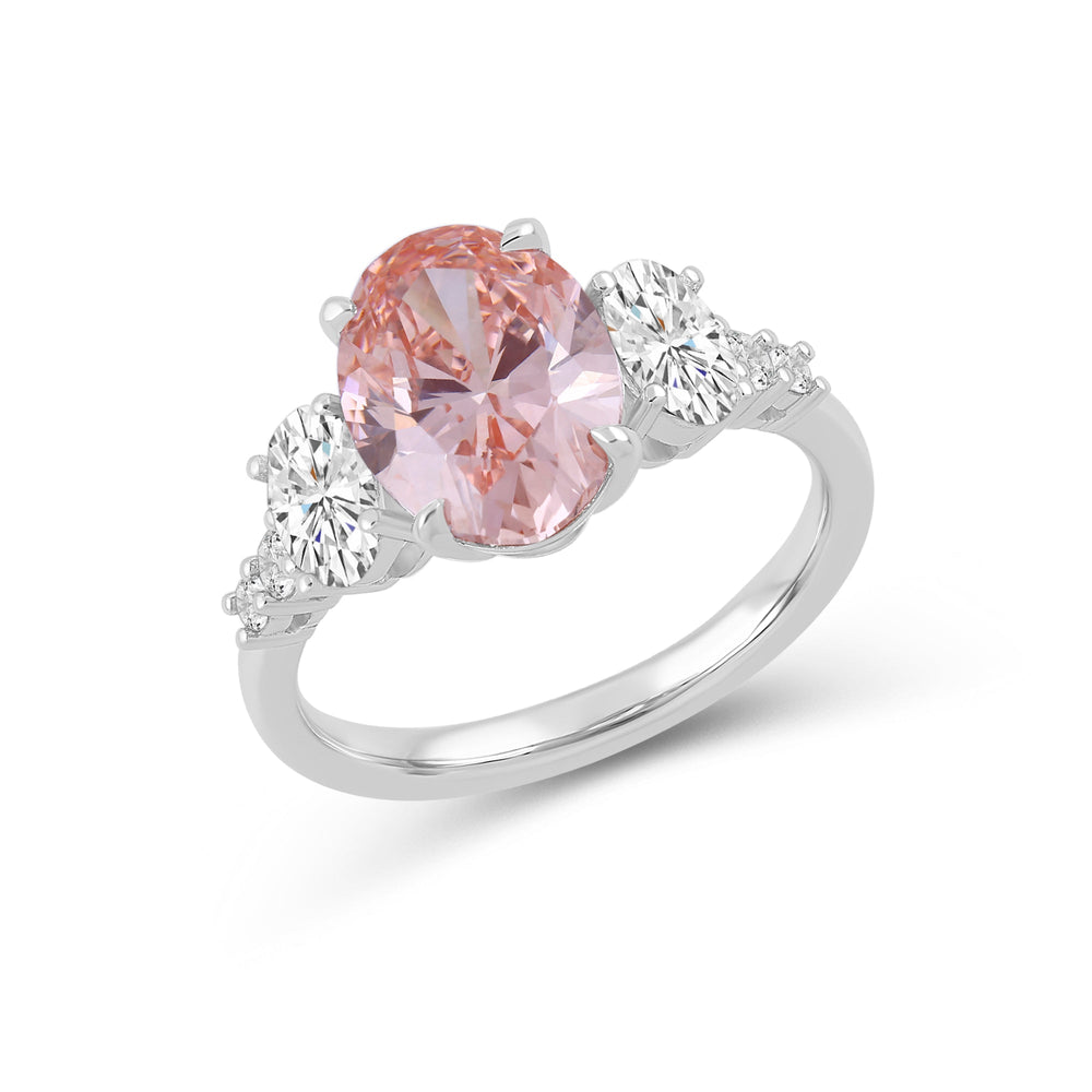 Lab Cut The Elizabeth Ring with Lab Grown Diamond in 14KT White Gold view 3
