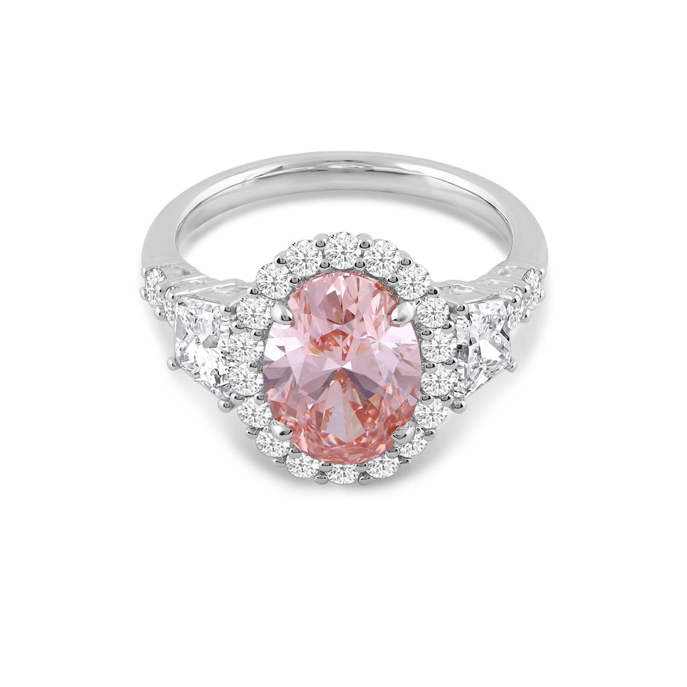 Lab Cut The Rubin Ring with Lab Grown Diamond in 14KT White Gold view 1
