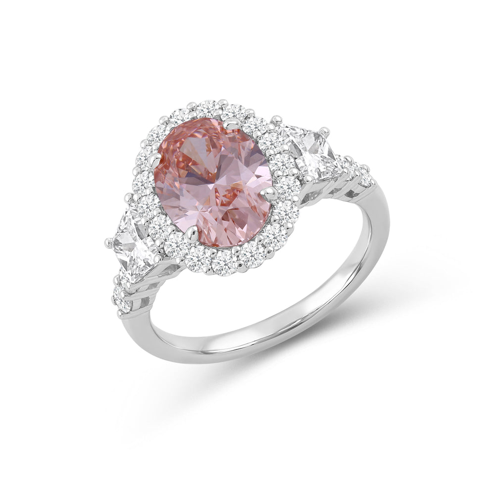 Lab Cut The Rubin Ring with Lab Grown Diamond in 14KT White Gold view 3

