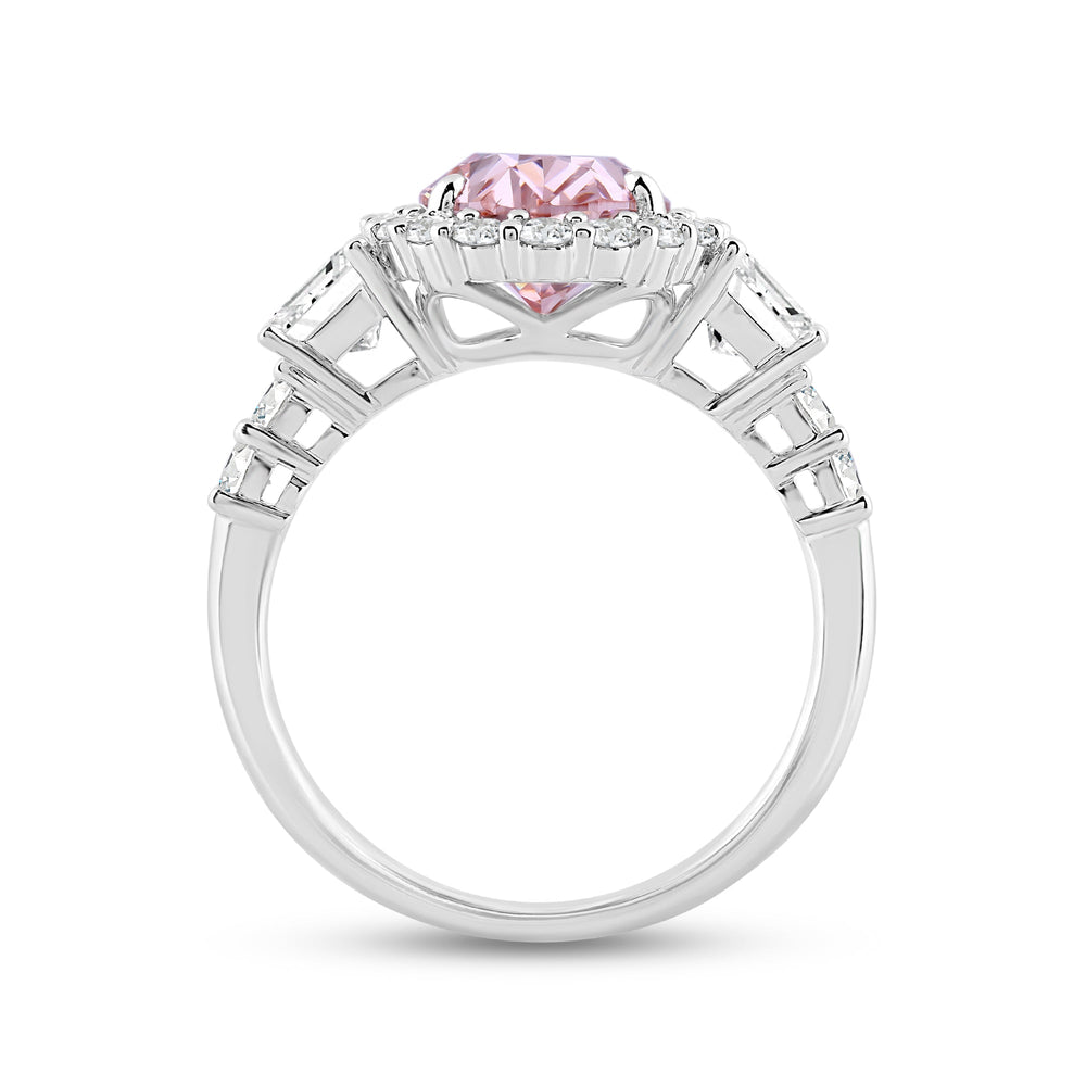 Lab Cut The Rubin Ring with Lab Grown Diamond in 14KT White Gold view 2
