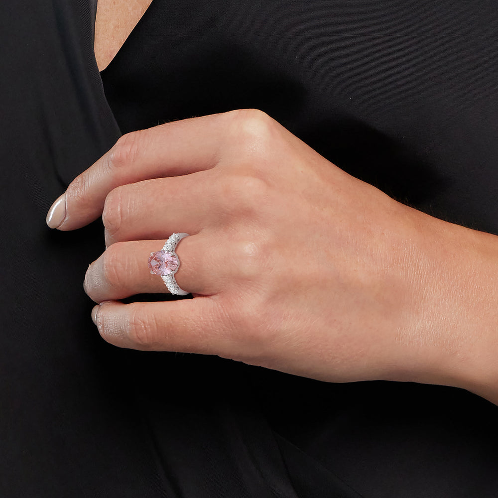 Model Wearing The Thompson Ring with Lab Grown Diamond view