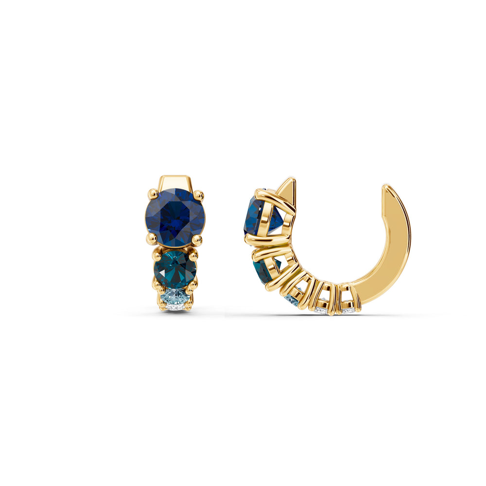 The Indy Hoops with 14KT Yellow Gold / Lab / 1/20 Cut Diamond in 14KT Yellow Gold / Lab / 1/20 view 2

