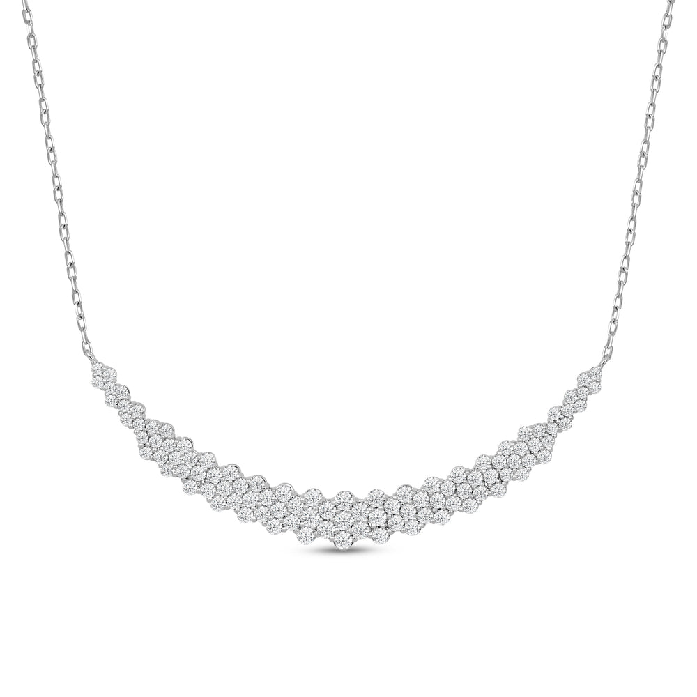 Diamond Cluster Mat Necklace with 14KT White Gold / Lab / 2 Cut Diamond in 14KT White Gold / Lab / 2 view 4
