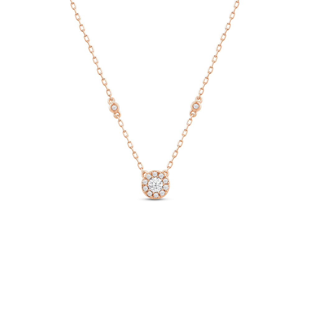 The Halo Set with 14KT Rose Gold / Lab / 7/8 Cut Diamond in 14KT Rose Gold / Lab / 7/8 view 3
