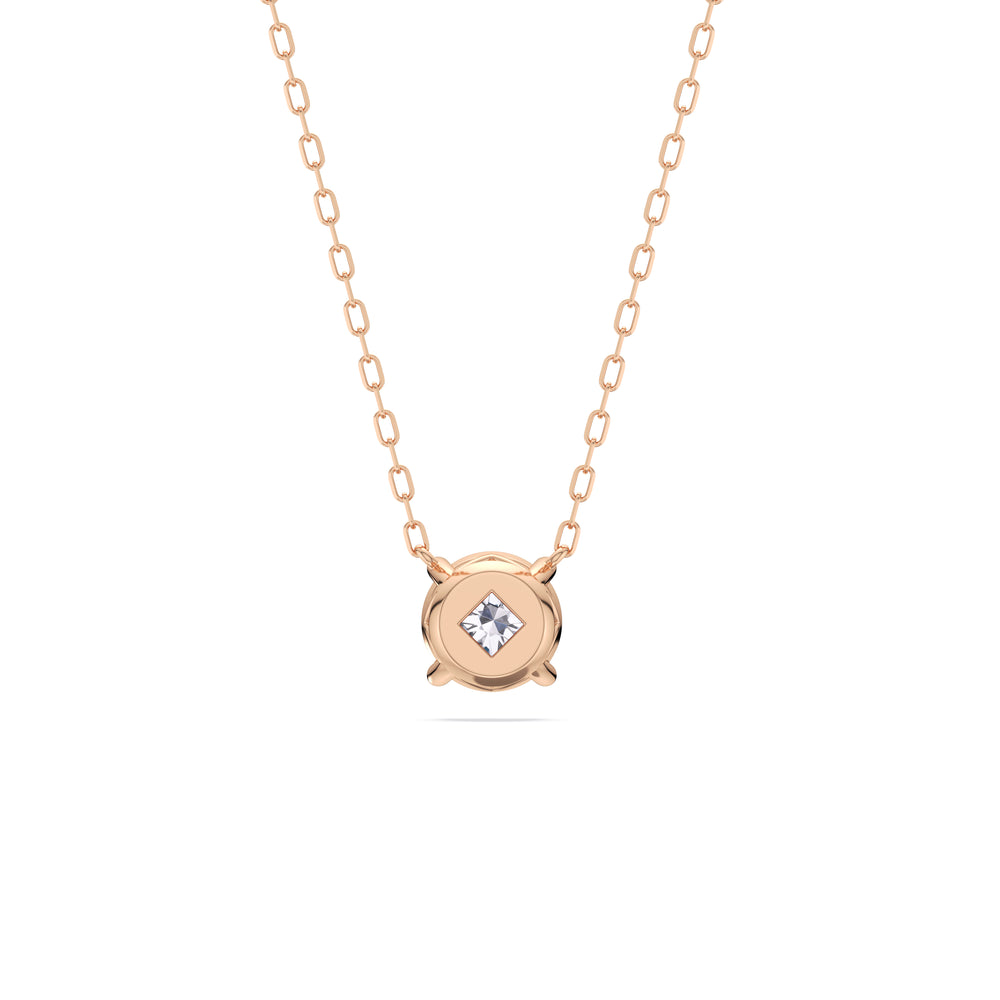 4 Prong Basket Round Lab Created Diamond Solitaire Necklace with 14KT Rose Gold / Lab / 1 Cut Diamond in 14KT Rose Gold / Lab / 1 view 6
