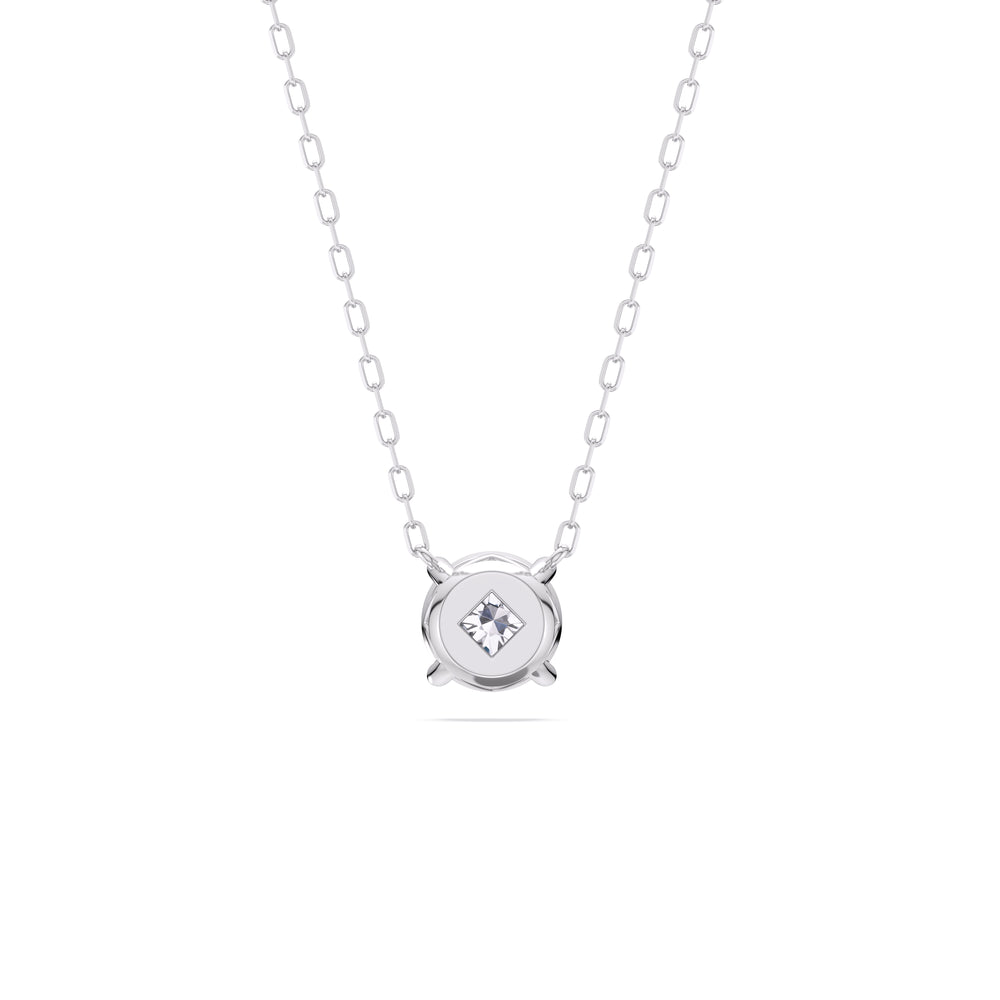 4 Prong Basket Round Lab Created Diamond Solitaire Necklace with 14KT White Gold / Lab / 1 Cut Diamond in 14KT White Gold / Lab / 1 view 6
