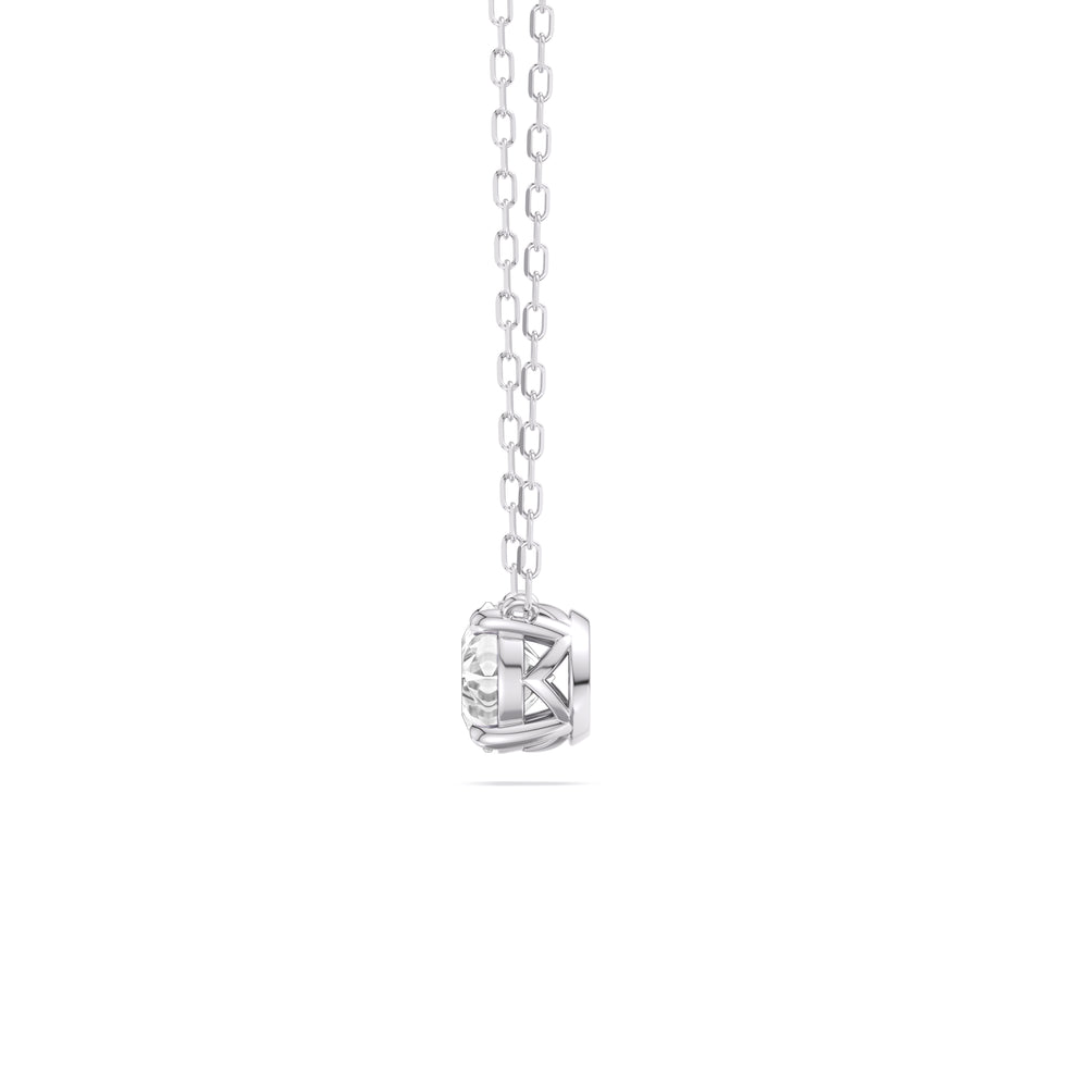 4 Prong Basket Round Lab Created Diamond Solitaire Necklace with 14KT White Gold / Lab / 1 Cut Diamond in 14KT White Gold / Lab / 1 view 5
