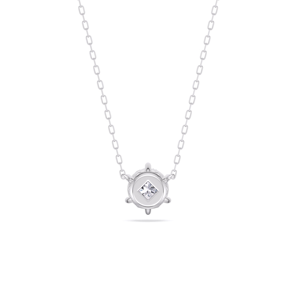 6 Prong Basket Round Lab Created Diamond Solitaire Necklace with 14KT White Gold / Lab / 1 1/2 Cut Diamond in 14KT White Gold / Lab / 1 1/2 view 6
