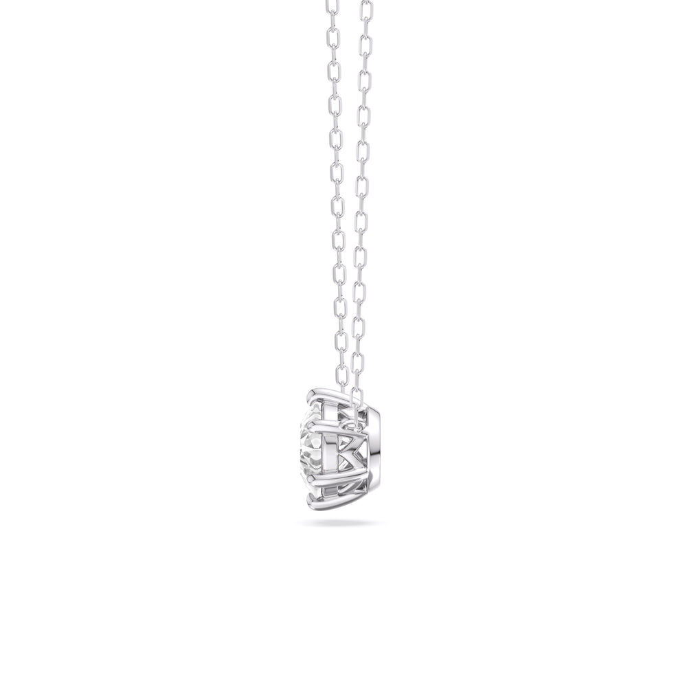 6 Prong Basket Round Lab Created Diamond Solitaire Necklace with 14KT White Gold / Lab / 1 1/2 Cut Diamond in 14KT White Gold / Lab / 1 1/2 view 5
