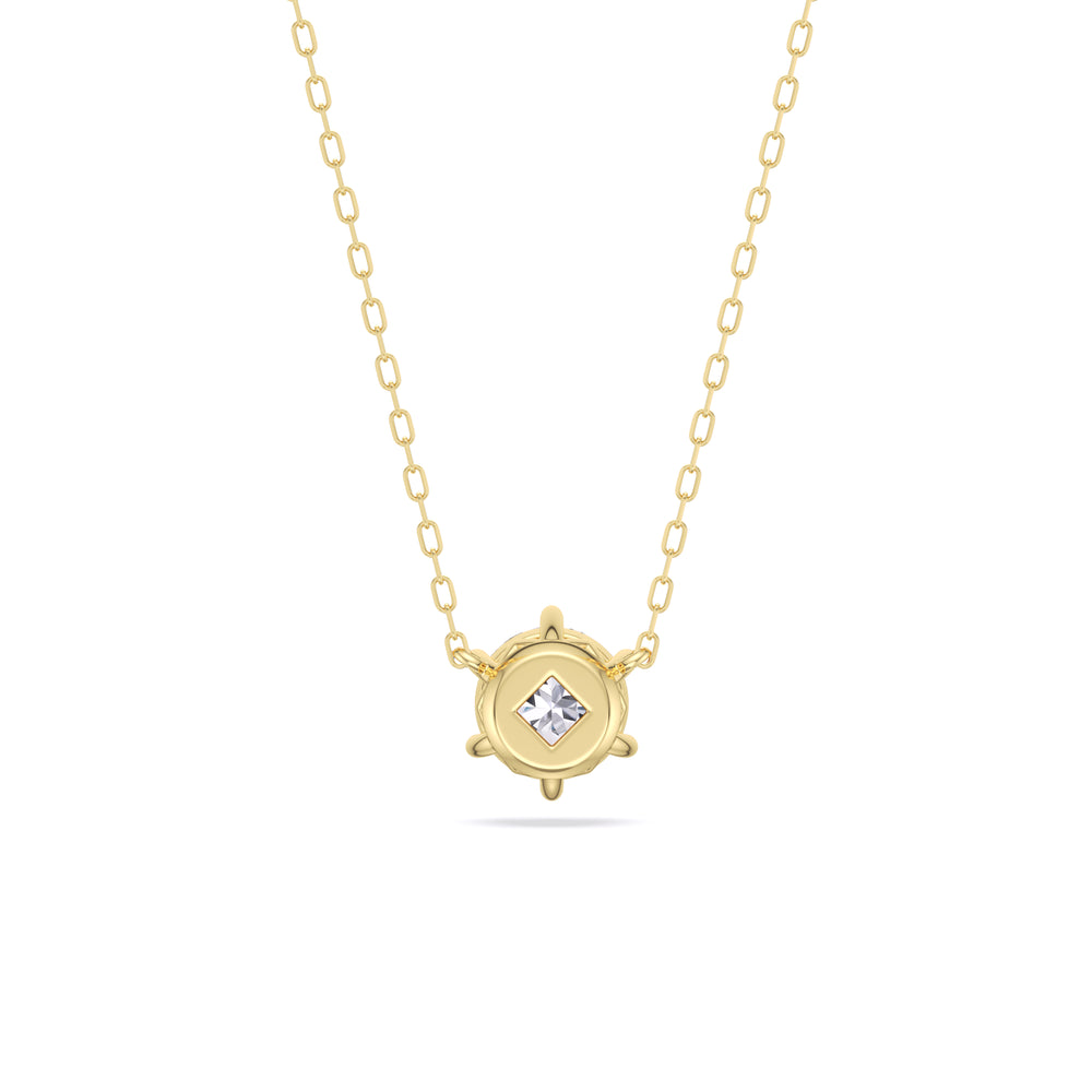 6 Prong Basket Round Lab Created Diamond Solitaire Necklace with 14KT Yellow Gold / Lab / 1 1/2 Cut Diamond in 14KT Yellow Gold / Lab / 1 1/2 view 6
