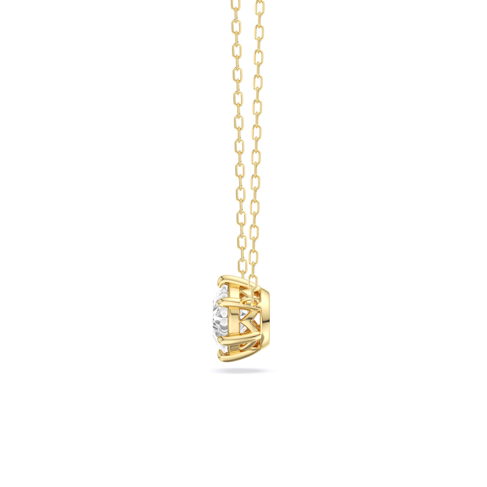 6 Prong Basket Round Lab Created Diamond Solitaire Necklace with 14KT Yellow Gold / Lab / 1 1/2 Cut Diamond in 14KT Yellow Gold / Lab / 1 1/2 view 5
