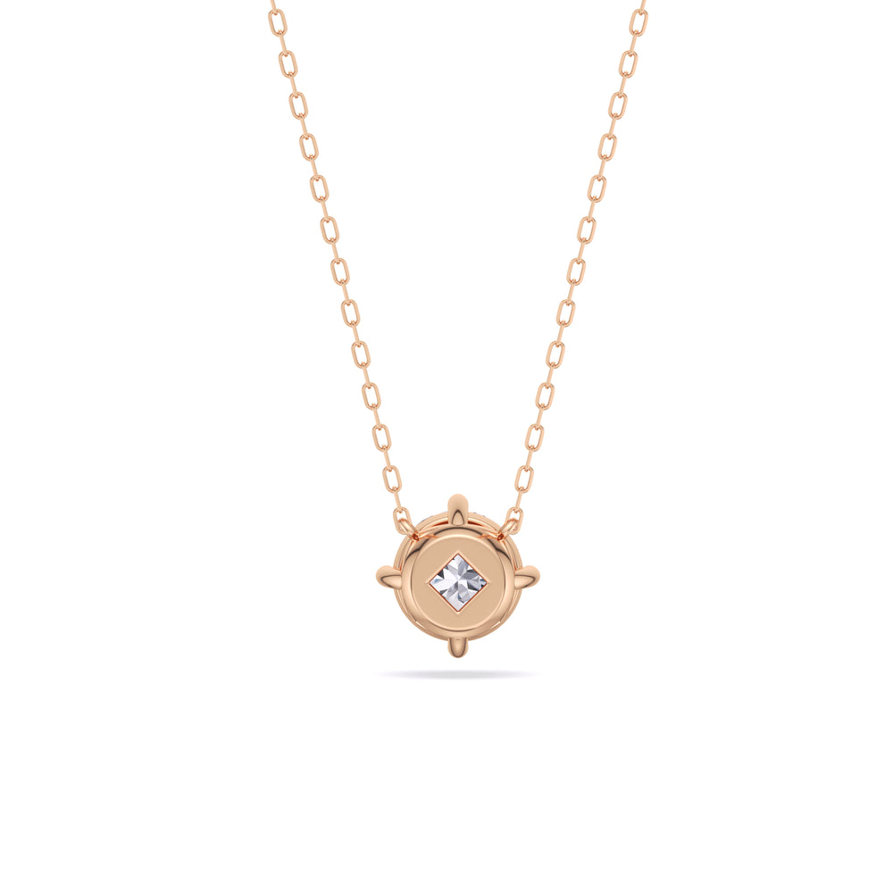 Kite Set Round Lab Created Diamond Solitaire Pendant with 14KT Rose Gold / Lab / 2 Cut Diamond in 14KT Rose Gold / Lab / 2 view 6
