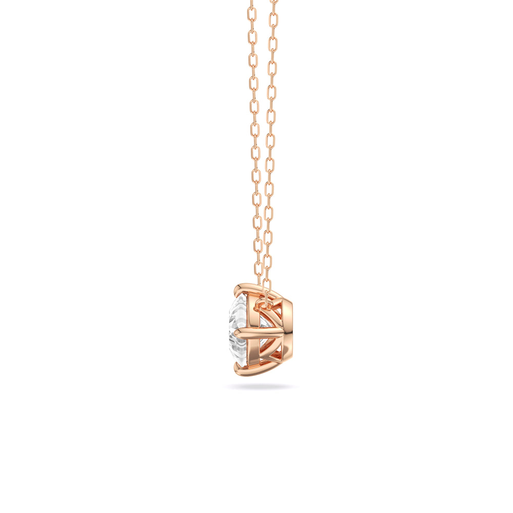 Kite Set Round Lab Created Diamond Solitaire Pendant with 14KT Rose Gold / Lab / 2 Cut Diamond in 14KT Rose Gold / Lab / 2 view 5
