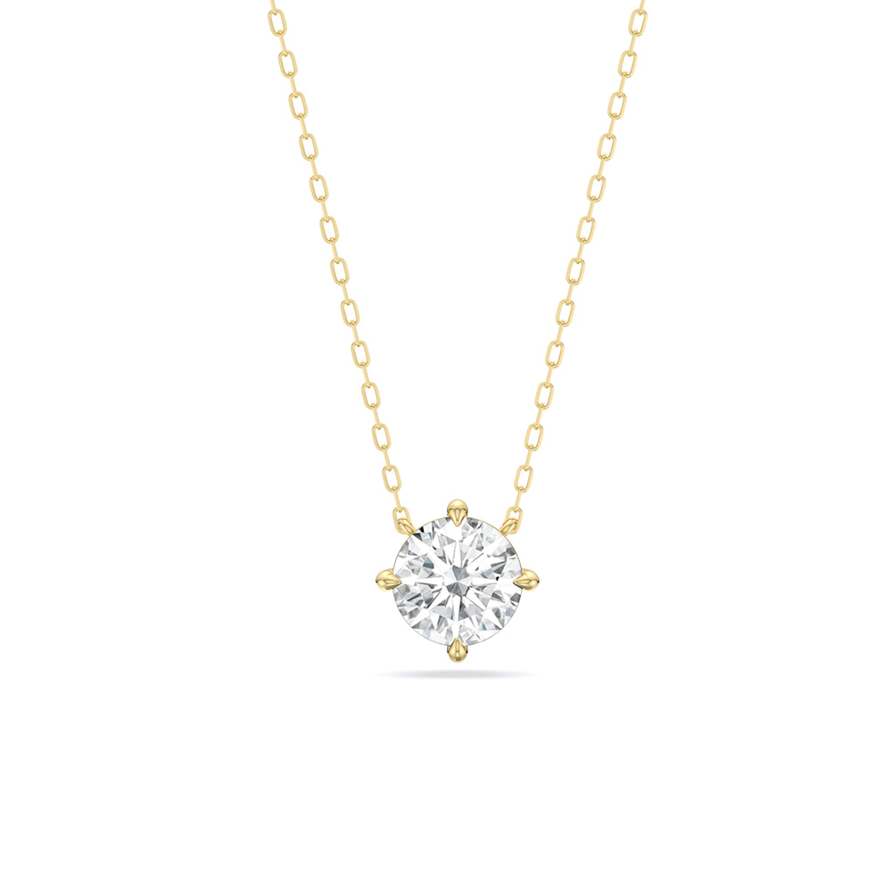 Kite Set Round Lab Created Diamond Solitaire Pendant with 14KT Yellow Gold / Lab / 2 Cut Diamond in 14KT Yellow Gold / Lab / 2 view 1
