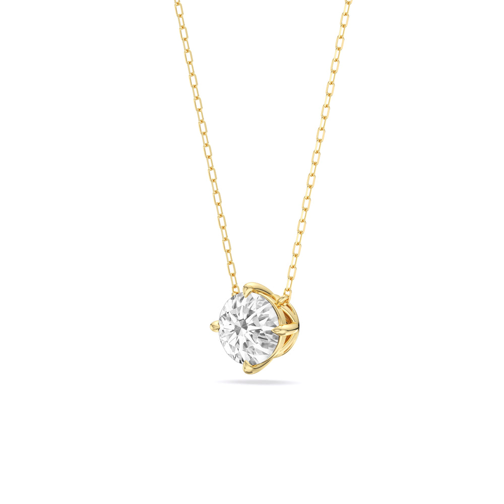 Kite Set Round Lab Created Diamond Solitaire Pendant with 14KT Yellow Gold / Lab / 2 Cut Diamond in 14KT Yellow Gold / Lab / 2 view 4
