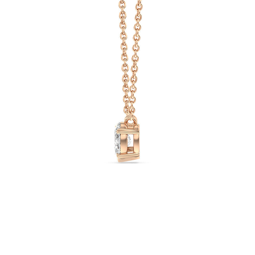 Toi Et Moi Pear Oval Necklace with 14KT Rose Gold / Lab / 7/8 Cut Diamond in 14KT Rose Gold / Lab / 7/8 view 2
