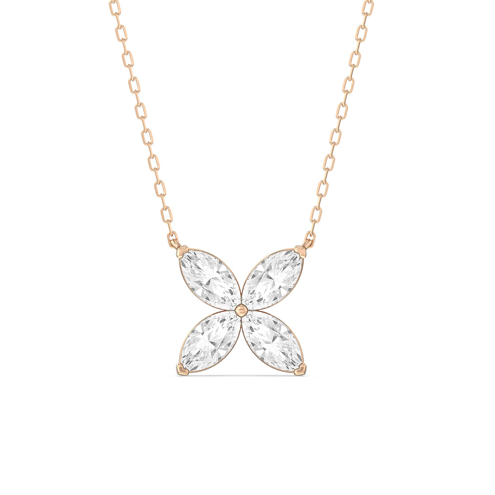 Wildflower Necklace with 14KT Rose Gold / Lab / 2 Cut Diamond in 14KT Rose Gold / Lab / 2 view 1
