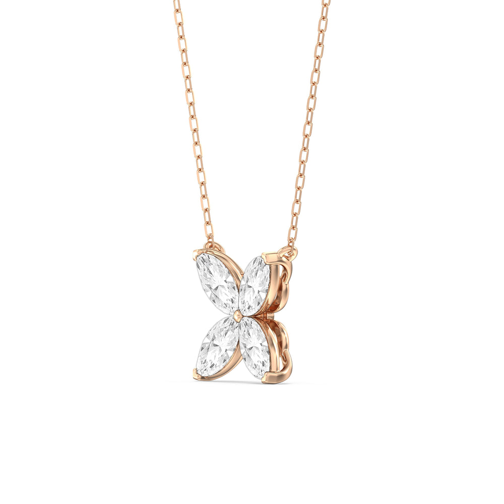 Wildflower Necklace with 14KT Rose Gold / Lab / 2 Cut Diamond in 14KT Rose Gold / Lab / 2 view 2
