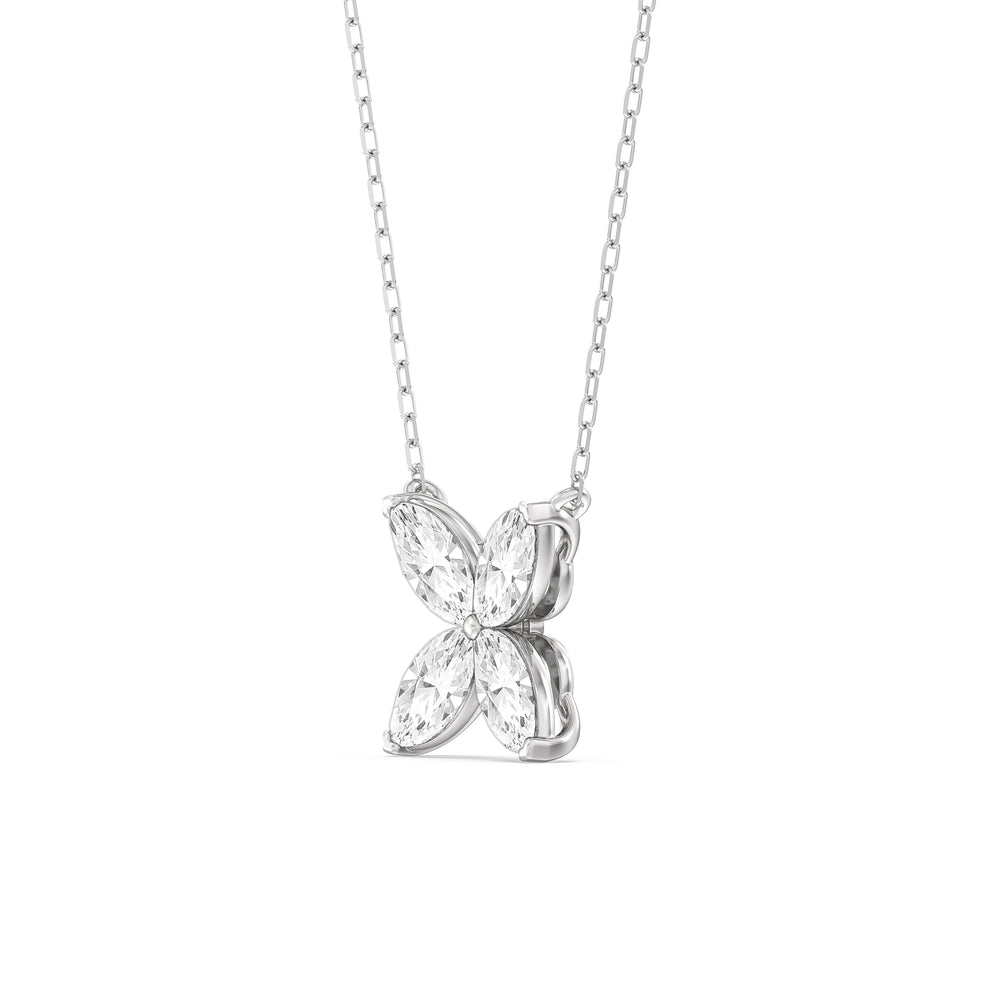 Wildflower Necklace with 14KT White Gold / Lab / 2 Cut Diamond in 14KT White Gold / Lab / 2 view 2
