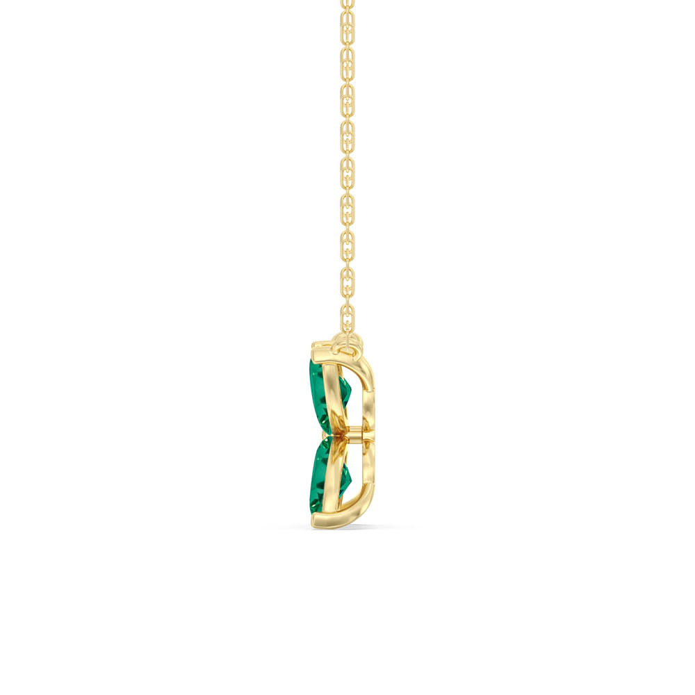 Emerald Wildflower NecklaceTest Drashya with 14KT Yellow Gold Cut Diamond in 14KT Yellow Gold view 3
