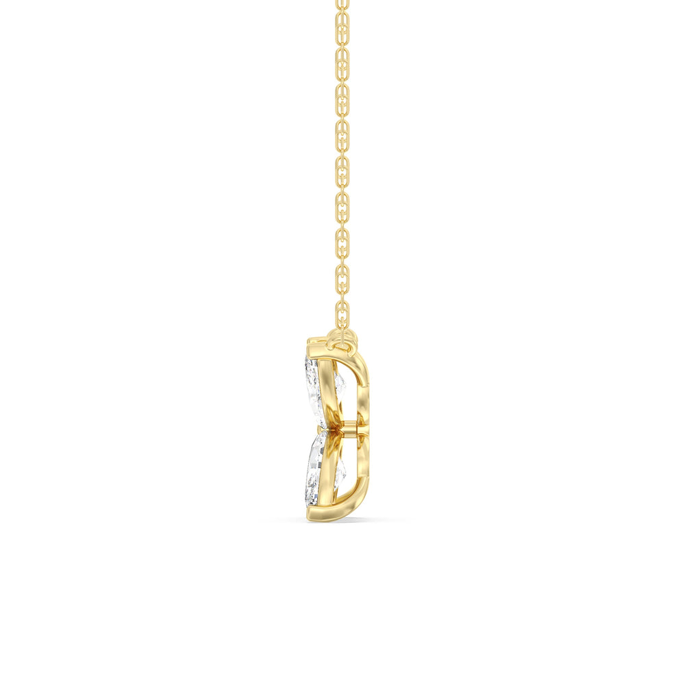 Wildflower Necklace with 14KT Yellow Gold / Lab / 2 Cut Diamond in 14KT Yellow Gold / Lab / 2 view 5
