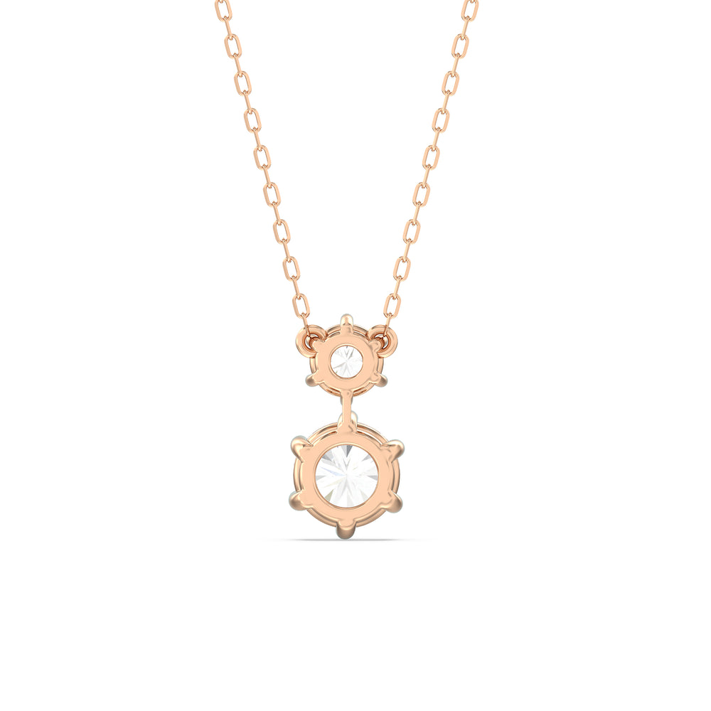 Diamond Duo Necklace with 14KT Rose Gold / Lab / 2 Cut Diamond in 14KT Rose Gold / Lab / 2 view 6
